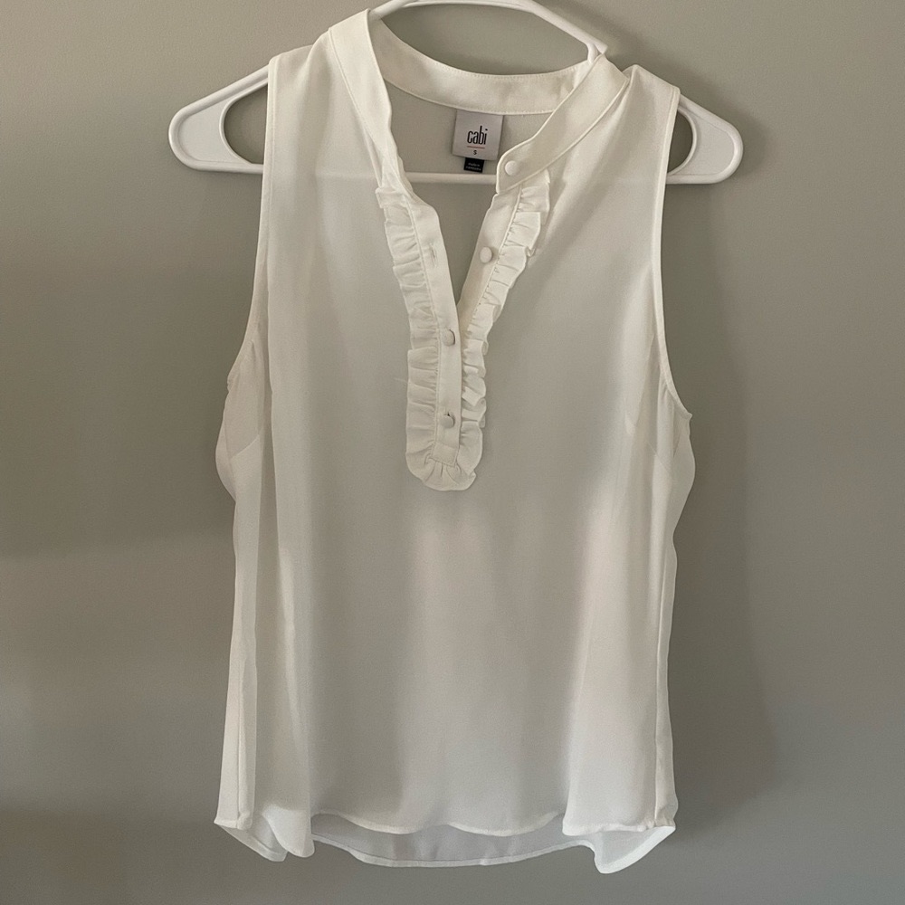 Cabi - Small White Frill Top. Washed but never worn. Great condition.